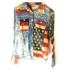 Ralph Lauren Patriotic Button Up sz SM